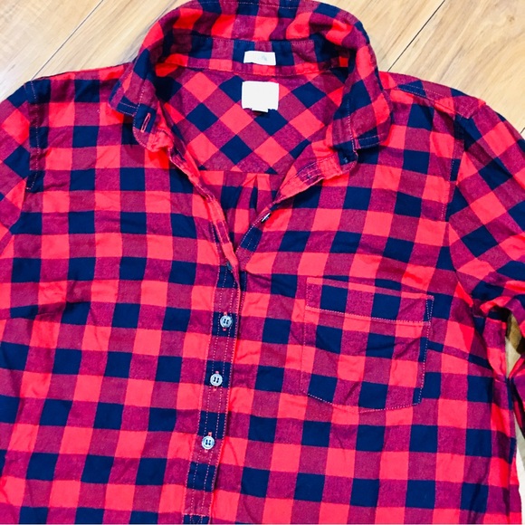 J crew flannel lumberjack plaid shirt long sleeve top winter woman’s sma… - Picture 1 of 7